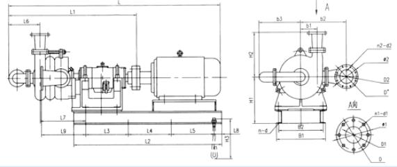 XPA(2)型橡膠渣漿泵安裝尺寸圖